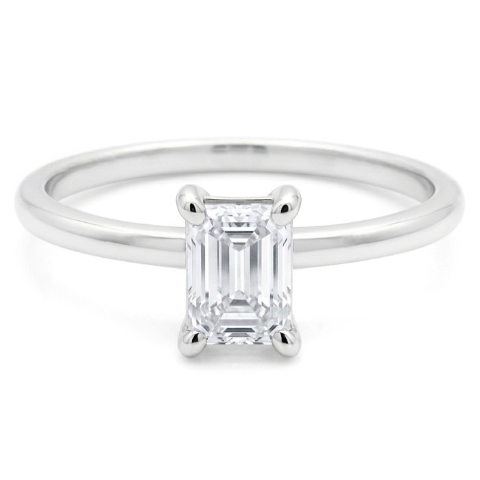 Balto aukso žiedas su Lab Grown "Emerald" deimantu (49)