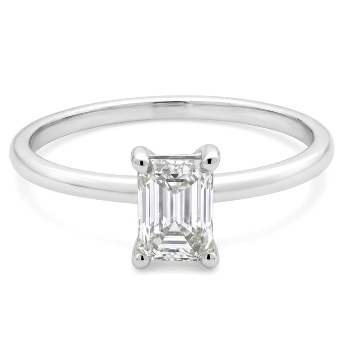 Balto aukso žiedas su Lab Grown "Emerald" deimantu (50)