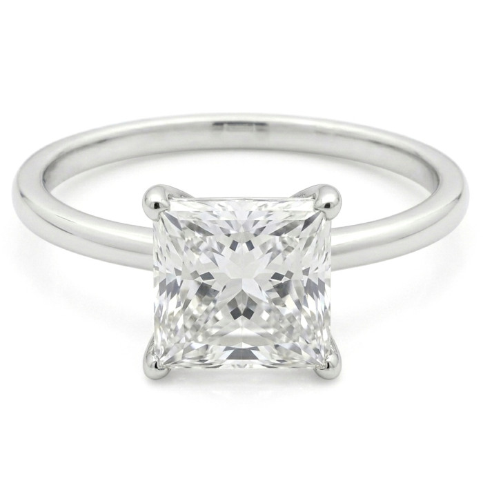 Balto aukso žiedas su Lab Grown deimantu (55)