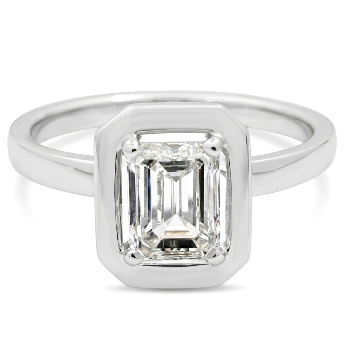 Balto aukso žiedas su Lab Grown deimantu (62)