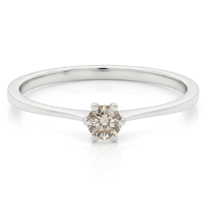  White gold ring decorated with champagne diamond "Karina" (1105)