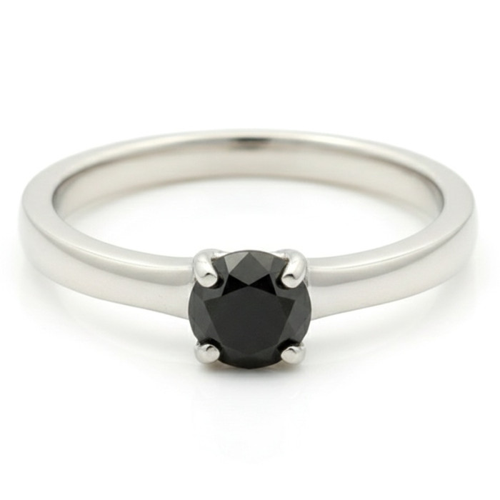  White gold ring decoded with black diamond (1200)