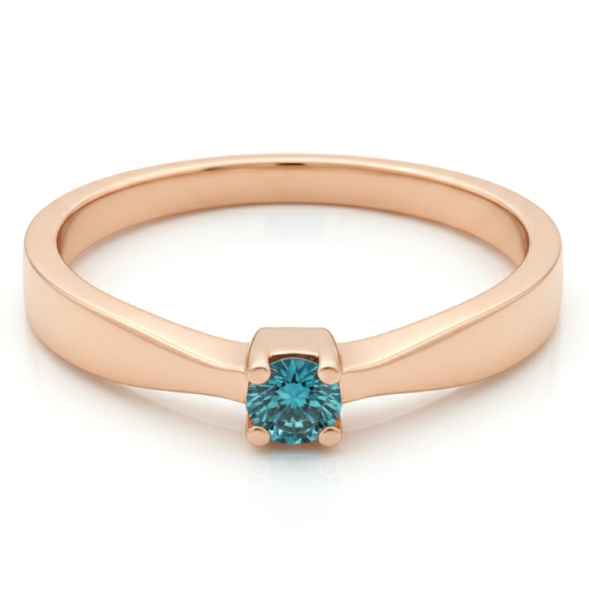  Gold ring decorated with blue diamond (1258), Women's Rings, Gold type: 585, Item in the photo weight: 2.87 g, Gemstone: Diamond, Gemstone ct.: 0.10 ct, Gemstone ct.: 0.10-0.19 ct - Jewelry online