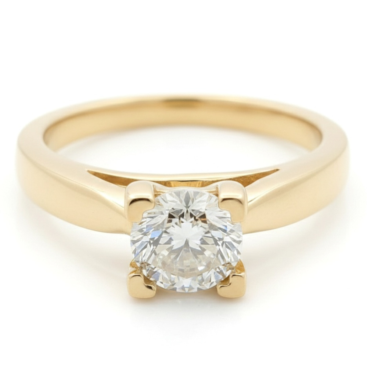  Luxurious engagement ring decorated with diamond "Catherine" (1297), Classic engagement rings, Gold type: 585, Item in the photo weight: 3.16 g, Gemstone: Brilliant, Gemstone ct.: 0.52 ct, Gemstone ct.: 0.30-0.69 ct - Jewelry online