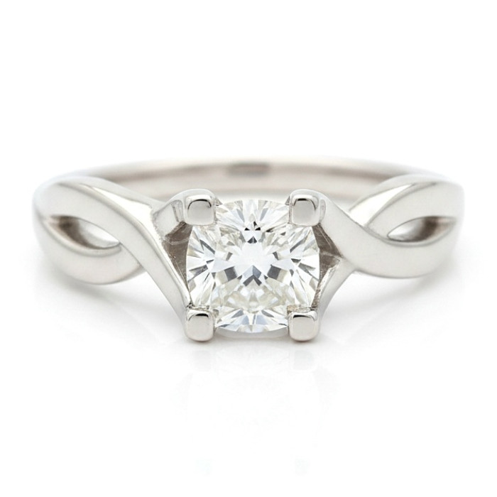 Luxurious engagement ring decorated with diamond "Light Yellow" (1308)