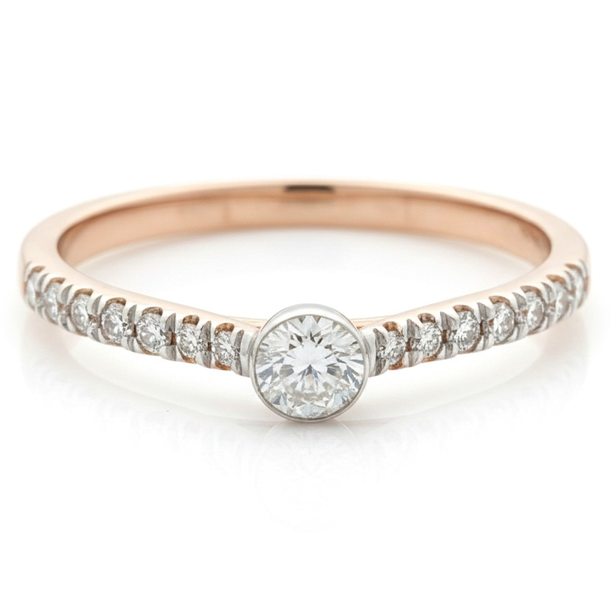  Gold ring decorated with diamonds (z1347), Modern engagement rings, Gold type: 585, Item in the photo weight: 1.98 g, Gemstone: Brilliant, Gemstone ct.: 0.40 ct, Gemstone ct.: 0.30-0.69 ct - Jewelry online