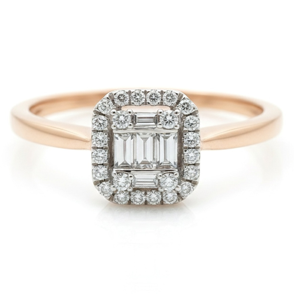 engagement ring with diamond (z1351), Halo, Gold type: 585, Item in the photo weight: 1.65 g, Gemstone: Brilliant, Gemstone ct.: 0.17 ct, Gemstone ct.: 0.10-0.19 ct - Jewelry online