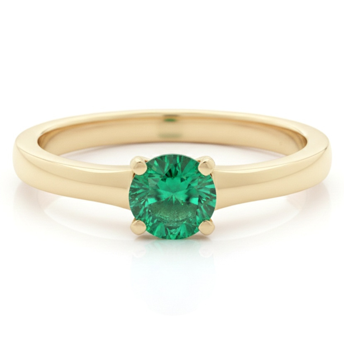  Yellow gold ring decorated with emeralds (z1362), Women's Rings, Gold type: 585, Item in the photo weight: 2.05 g, Gemstone: Emerald, Gemstone ct.: 0.25 ct, Gemstone ct.: 0.20-0.29 ct - Jewelry online
