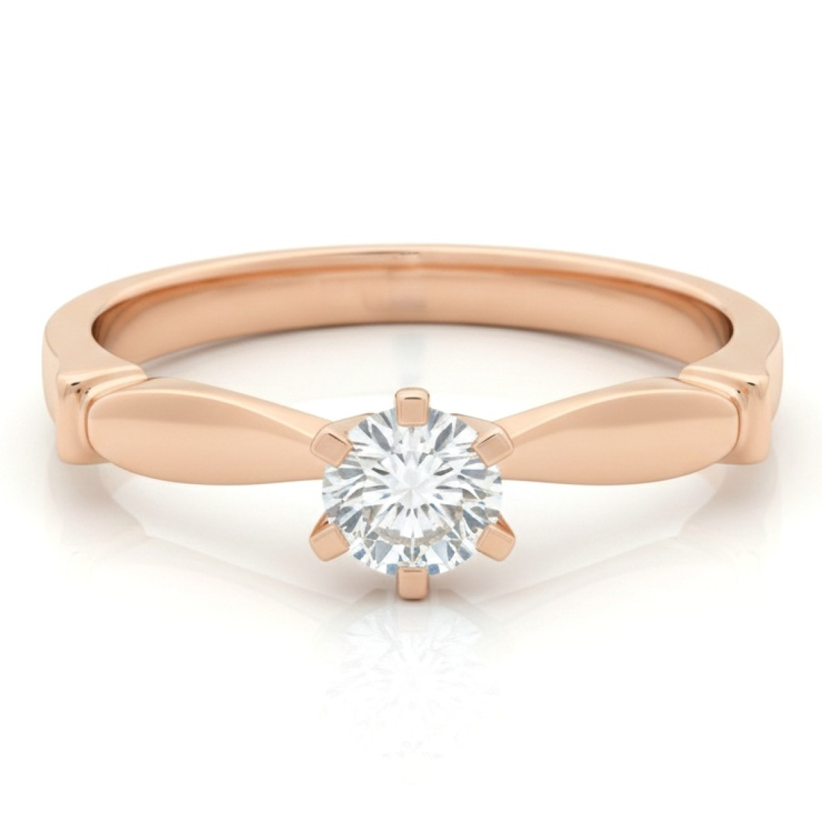 Zelta gredzens ar dimantu (z1363), Klasiskie saderināšanās gredzeni, Zelta standarts: 585, Produkta foto svars: 2.24 g, Dārgakmeņi: Izcili, Dārgakmens svars: 0,20 ct, Dārgakmens svars ct.: 0.20-0.29 ct - Rotājumlietas internetā