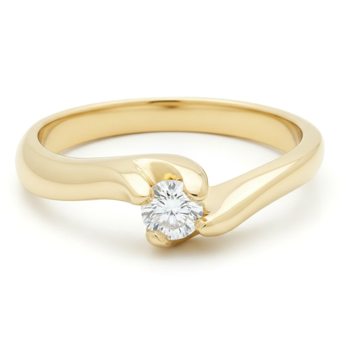  Yellow Gold Diamond Engagement Ring (1438)
