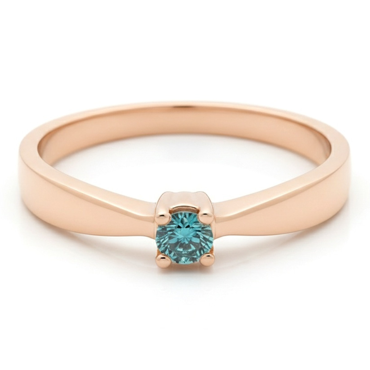  Gold ring decorated with a blue diamond (1446), Women's Rings, Gold type: 585, Item in the photo weight: 2.98 g, Gemstone: Diamond, Gemstone ct.: 0.10 ct, Gemstone ct.: 0.10-0.19 ct - Jewelry online