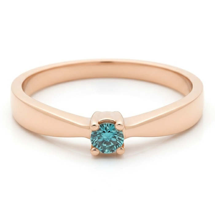  Gold ring decorated with a blue diamond (1446)