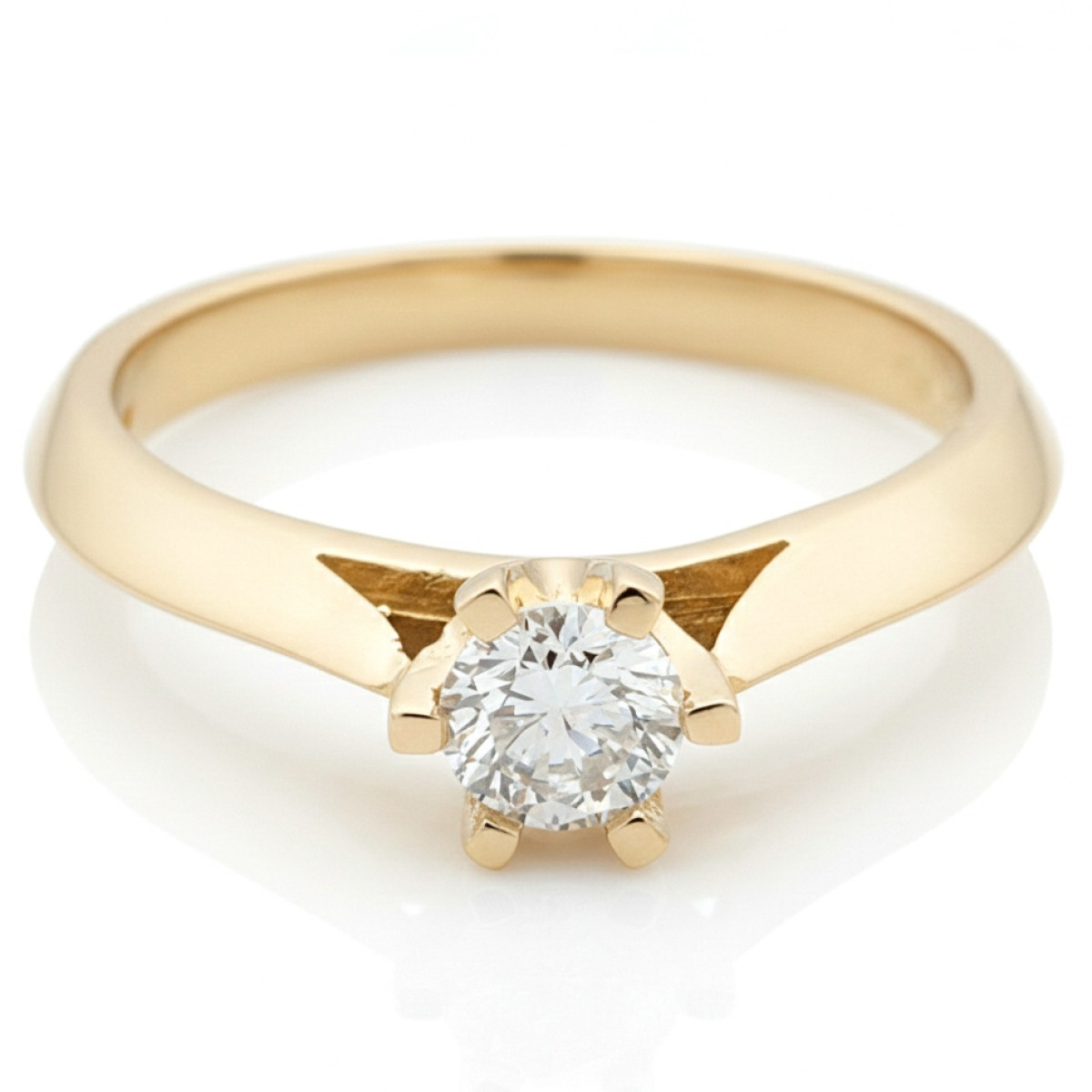  Yellow gold ring decorated with diamonds (1461), Classic engagement rings, Gold type: 585, Item in the photo weight: 2.41 g, Gemstone: Brilliant, Gemstone ct.: 0.23 ct, Gemstone ct.: 0.20-0.29 ct - Jewelry online