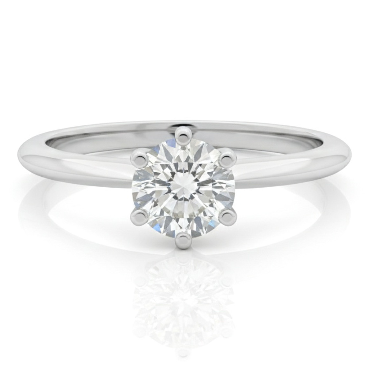  White gold diamond-set engagement ring (1463), Classic engagement rings, Gold type: 585, Item in the photo weight: 2.19 g, Gemstone: Brilliant, Gemstone ct.: 0.50 ct (GIA sertifikatas), Gemstone ct.: 0.30-0.69 ct - Jewelry online