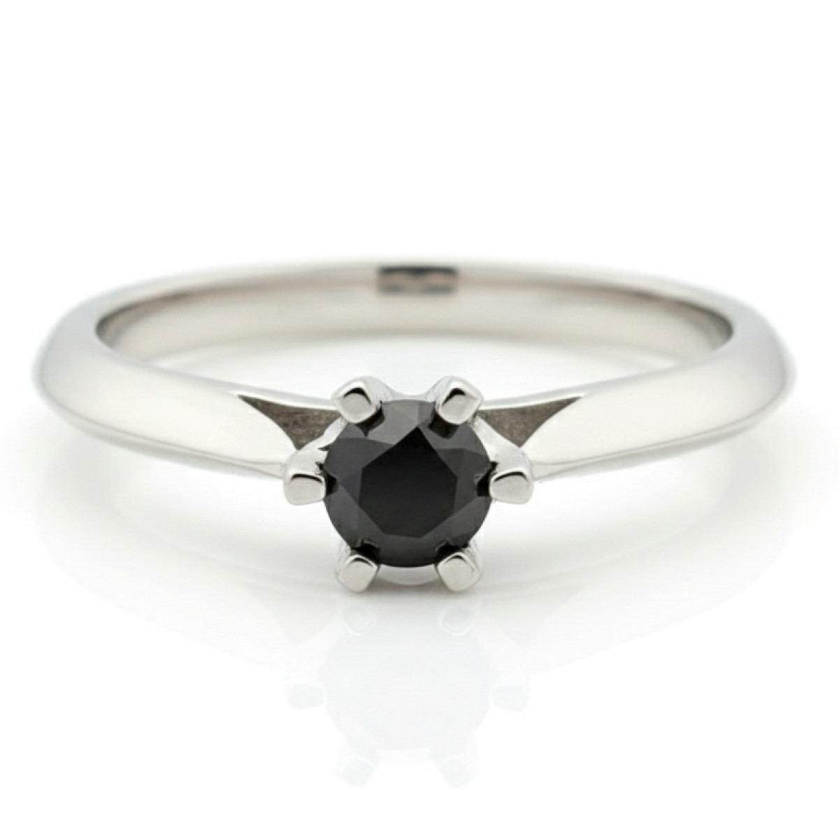  White gold ring decorated with a black diamond (1481), Women's Rings, Gold type: 585, Item in the photo weight: 2.44 g, Gemstone: Diamond, Gemstone ct.: 0.20 ct, Gemstone ct.: 0.20-0.29 ct - Jewelry online