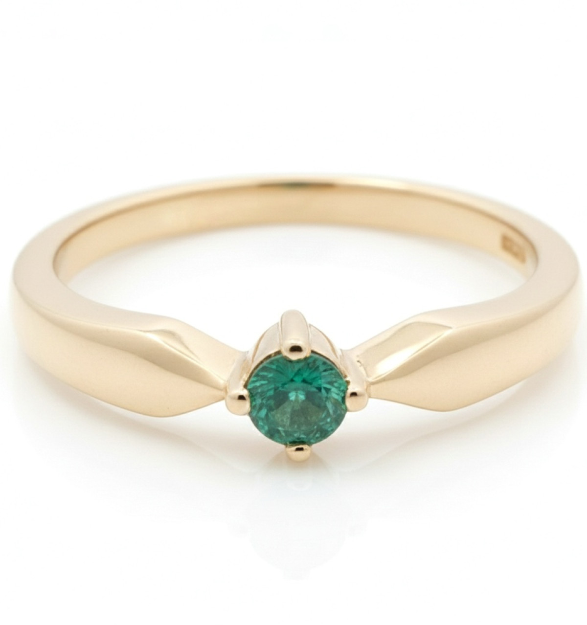  Yellow gold ring decorated with an emerald (1485), Women's Rings, Gold type: 585, Item in the photo weight: 2.44 g, Gemstone: Emerald, Gemstone ct.: 0.10 ct, Gemstone ct.: 0.10-0.19 ct - Jewelry online