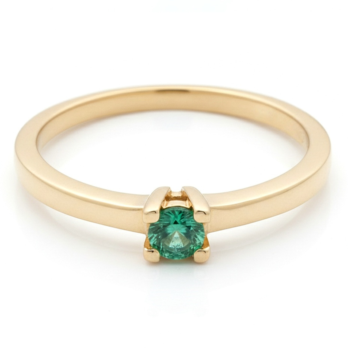  Yellow gold ring decorated with an emerald (1491), Women's Rings, Gold type: 585, Item in the photo weight: 1.96 g, Gemstone: Emerald, Gemstone ct.: 0.10 ct, Gemstone ct.: 0.10-0.19 ct - Jewelry online