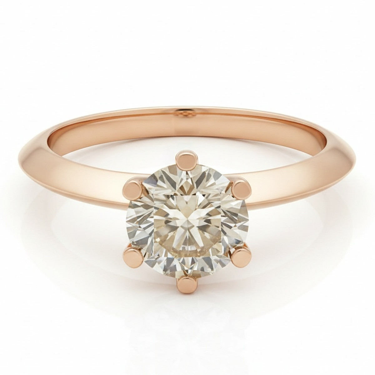  Engagement ring decorated with "Yellow" diamond (1517), Classic engagement rings, Gold type: 585, Item in the photo weight: 2.44 g, Gemstone: Brilliant, Gemstone ct.: 0.83 ct (GIA sertifikatas), Gemstone ct.: 0.70-1.50 ct - Jewelry online