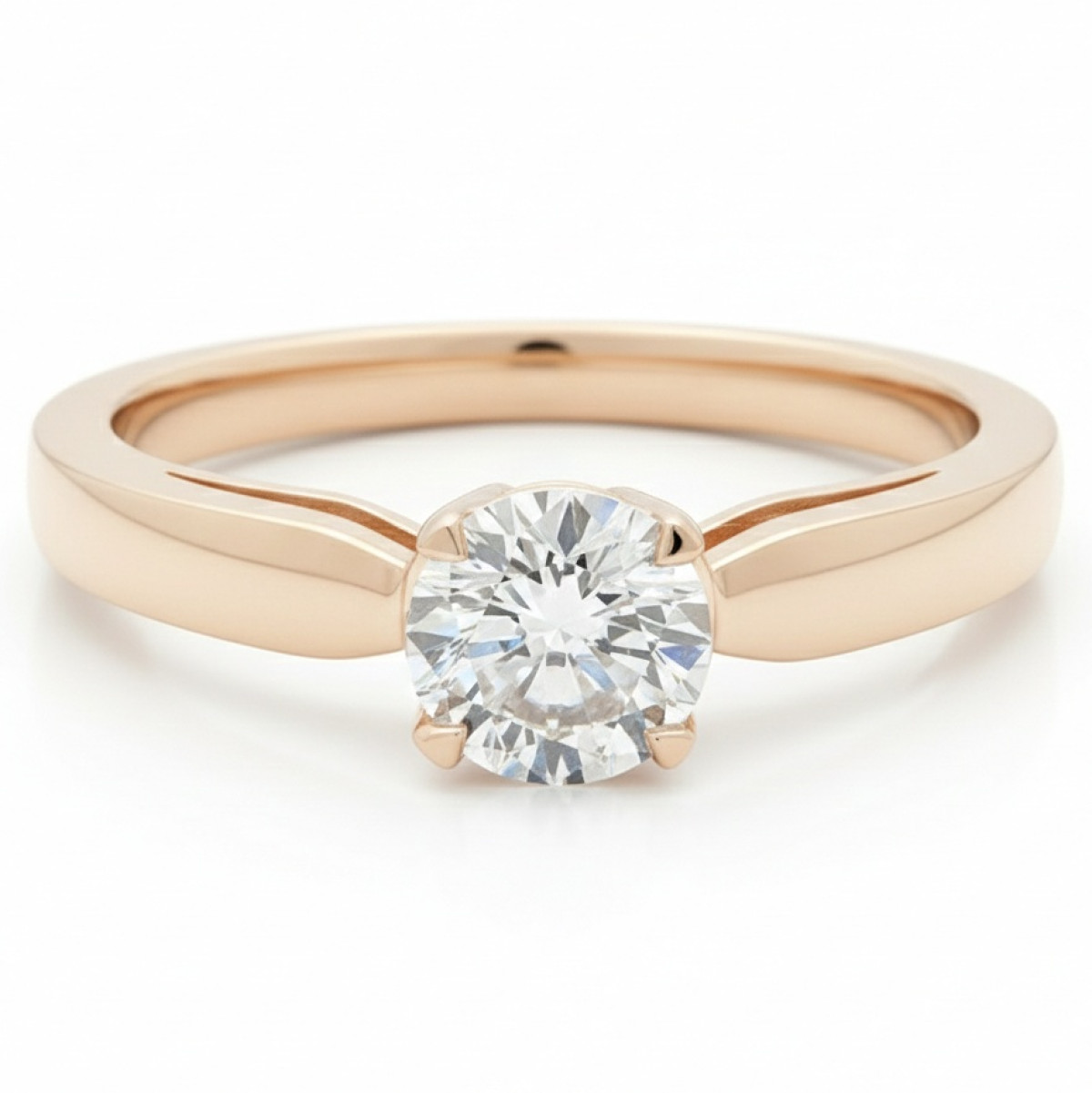  Engagement ring decorated with a diamond (1552), Classic engagement rings, Gold type: 585, Item in the photo weight: 3.50 g, Gemstone: Brilliant, Gemstone ct.: 0.51 ct, Gemstone ct.: 0.30-0.69 ct - Jewelry online