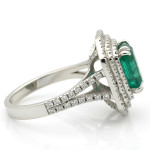  A luxurious ring decorated with emeralds and diamonds (1637), Women's Rings, Gold type: 585, Item in the photo weight: 5.76 g, Gemstone: Emerald, Gemstone ct.: 2.85 ct, Gemstone ct.: 3.01 - 4.00 ct,  Weight of extra gems: 0.90 ct - Custom jewelry