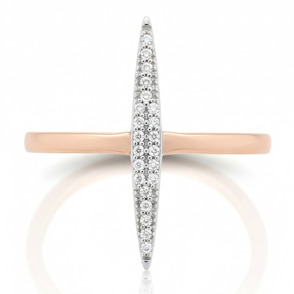  Modern gold ring decorated with diamonds (1650), Modern engagement rings, Gold type: 585, Item in the photo weight: 1.79 g, Gemstone: Brilliant, Gemstone ct.: 0.06 ct, Gemstone ct.: 0.01-0.09 ct - Jewelry online