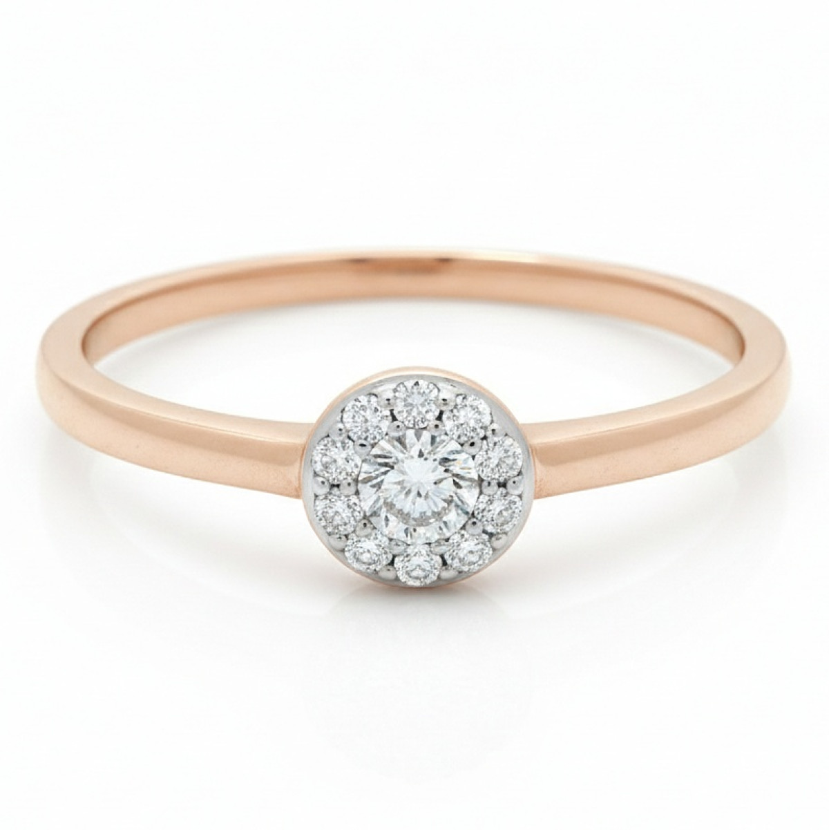  Halo Diamond Engagement Ring (1652), Halo, Gold type: 585, Item in the photo weight: 1.94 g, Gemstone: Brilliant, Gemstone ct.: 0.25 ct, Gemstone ct.: 0.20-0.29 ct - Jewelry online