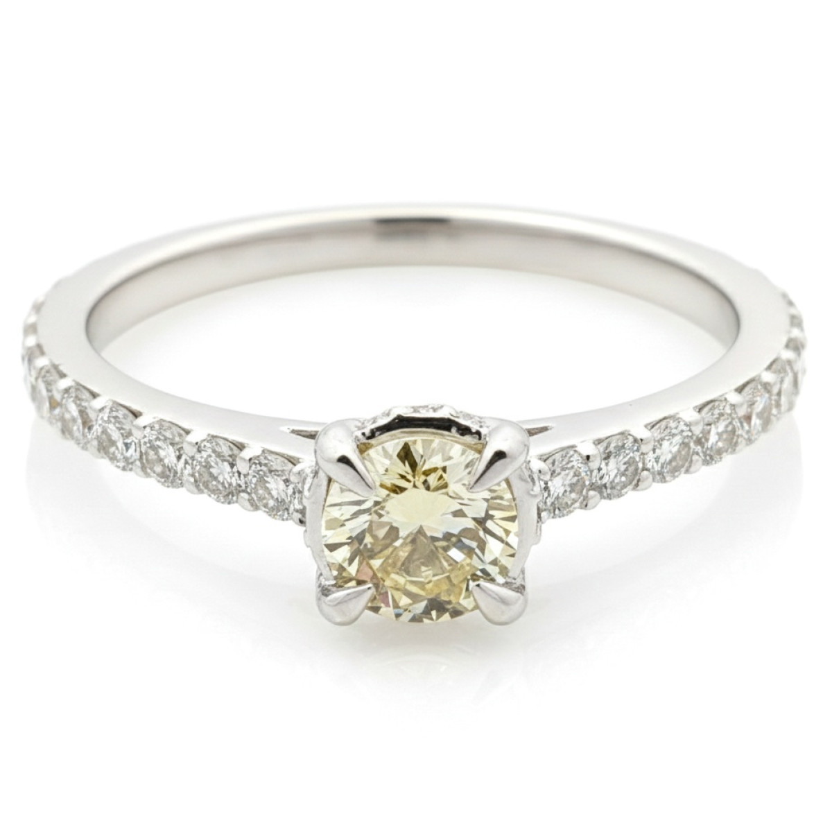  White Gold Engagement Ring Set with Fancy Diamond (1812), Modern engagement rings, Gold type: 585, Item in the photo weight: 1.96 g, Gemstone: Brilliant, Gemstone ct.: 0.27 ct, Gemstone ct.: 0.30-0.69 ct,  Weight of extra gems: 0.41 ct - Jewelry online