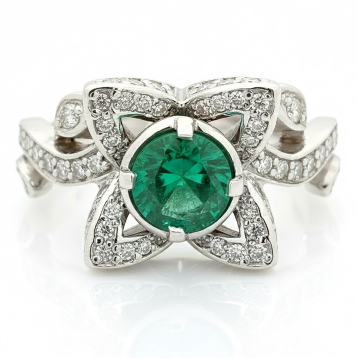  An exclusive and luxurious ring with emeralds and diamonds (1854)