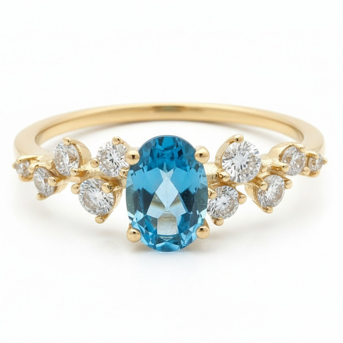  Gold ring with topaz and diamonds (1867)