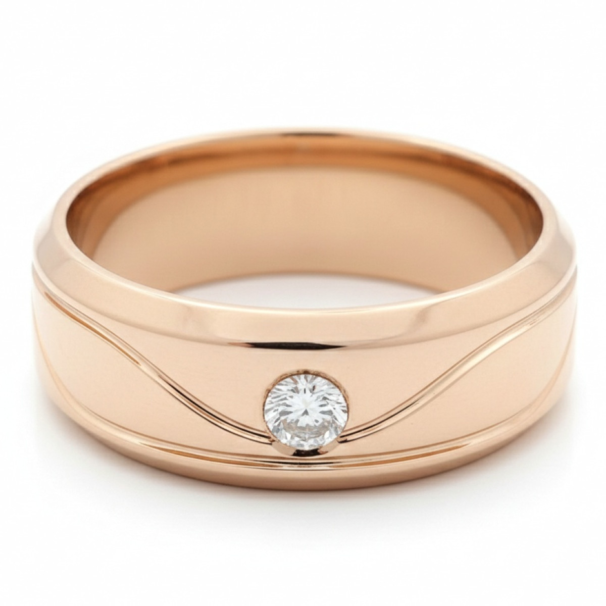  A Gold Ring with a Diamond (1929), Women's Rings, Gold type: 585, Item in the photo weight: 7.58 g, Gemstone: Brilliant, Gemstone ct.: 0.10-0.19 ct, Gemstone ct.: 0.10 ct - Jewelry online