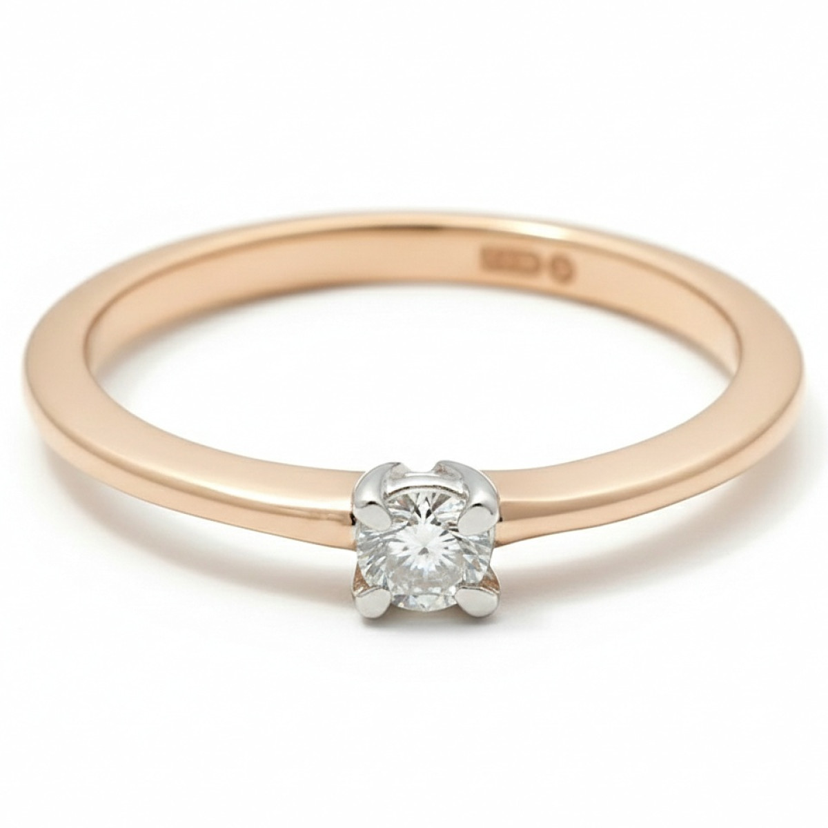 Saderināšanās gredzens ar briljantu (2056), Klasiskie saderināšanās gredzeni, Zelta standarts: 585, Produkta foto svars: 1.84 g, Dārgakmeņi: Izcili, Dārgakmens svars ct.: 0.01-0.09 ct, Dārgakmens svars: 0.08 ct - Rotājumlietas internetā