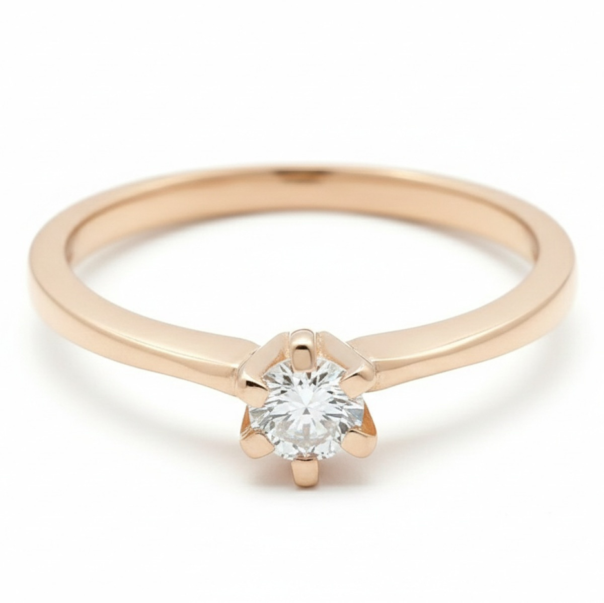  Saderināšanās gredzens ar briljantu (2061), Klasiskie saderināšanās gredzeni, Zelta standarts: 585, Produkta foto svars: 1.93 g, Dārgakmeņi: Izcili, Dārgakmens svars ct.: 0.10-0.19 ct, Dārgakmens svars: 0.14 ct - Rotājumlietas internetā