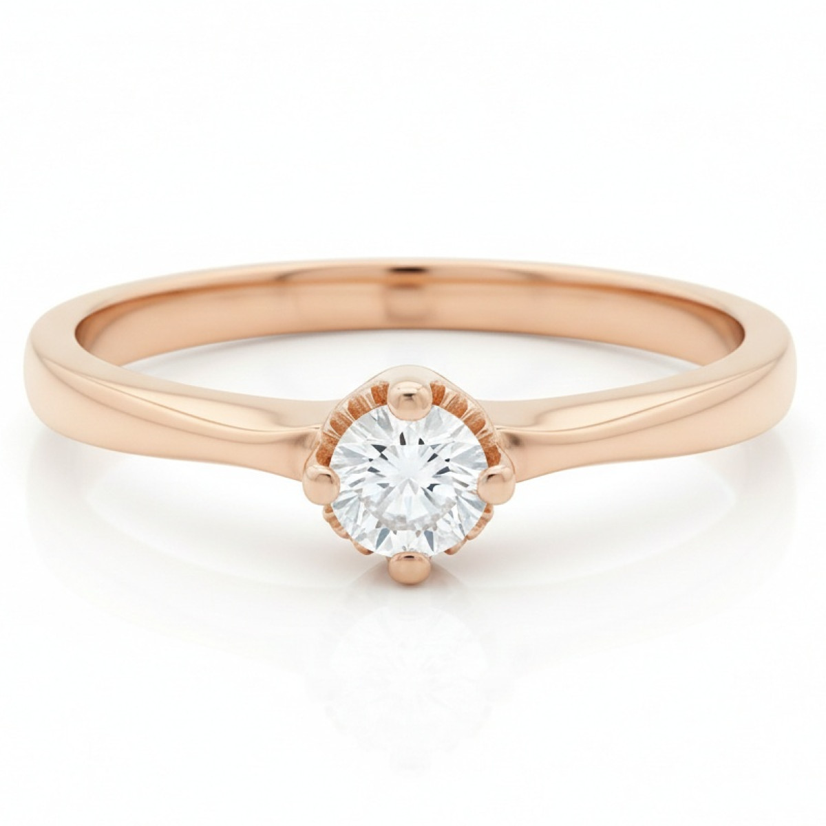 Saderināšanās gredzens ar briljantu (2092), Klasiskie saderināšanās gredzeni, Zelta standarts: 585, Produkta foto svars: 2.16 g, Dārgakmeņi: Izcili, Dārgakmens svars: 0.12 ct, Dārgakmens svars ct.: 0.10-0.19 ct - Rotājumlietas internetā