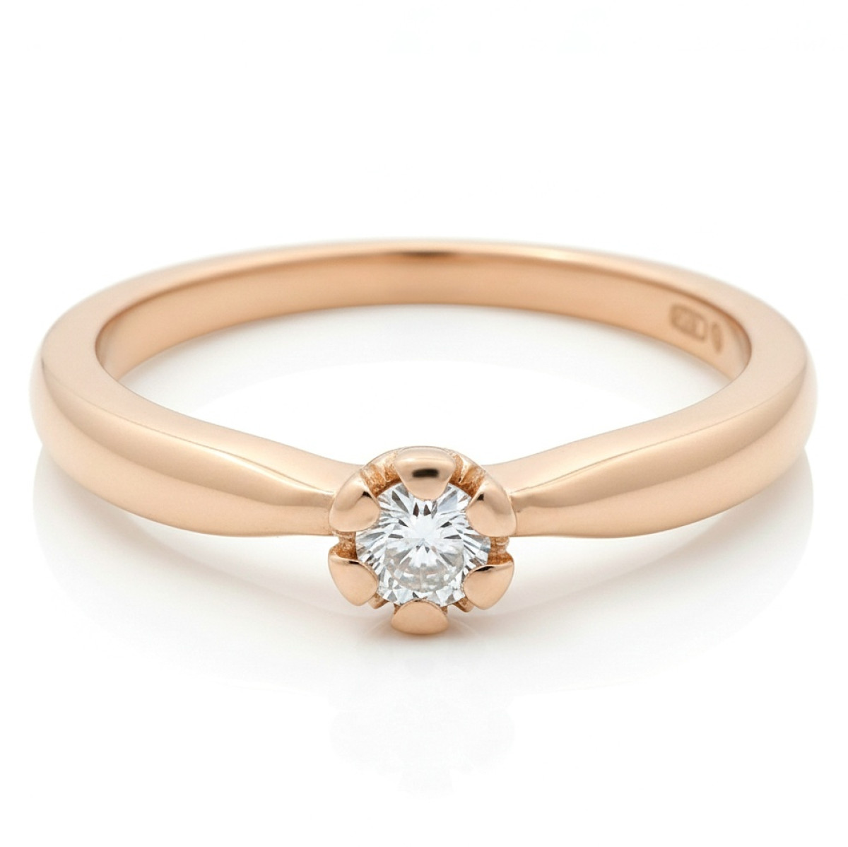 Kāzu gredzens ar dimantiem (2093), Klasiskie saderināšanās gredzeni, Zelta standarts: 585, Produkta foto svars: 2.31 g, Dārgakmeņi: Izcili, Dārgakmens svars ct.: 0.01-0.09 ct, Dārgakmens svars: 0.08 ct - Rotājumlietas internetā