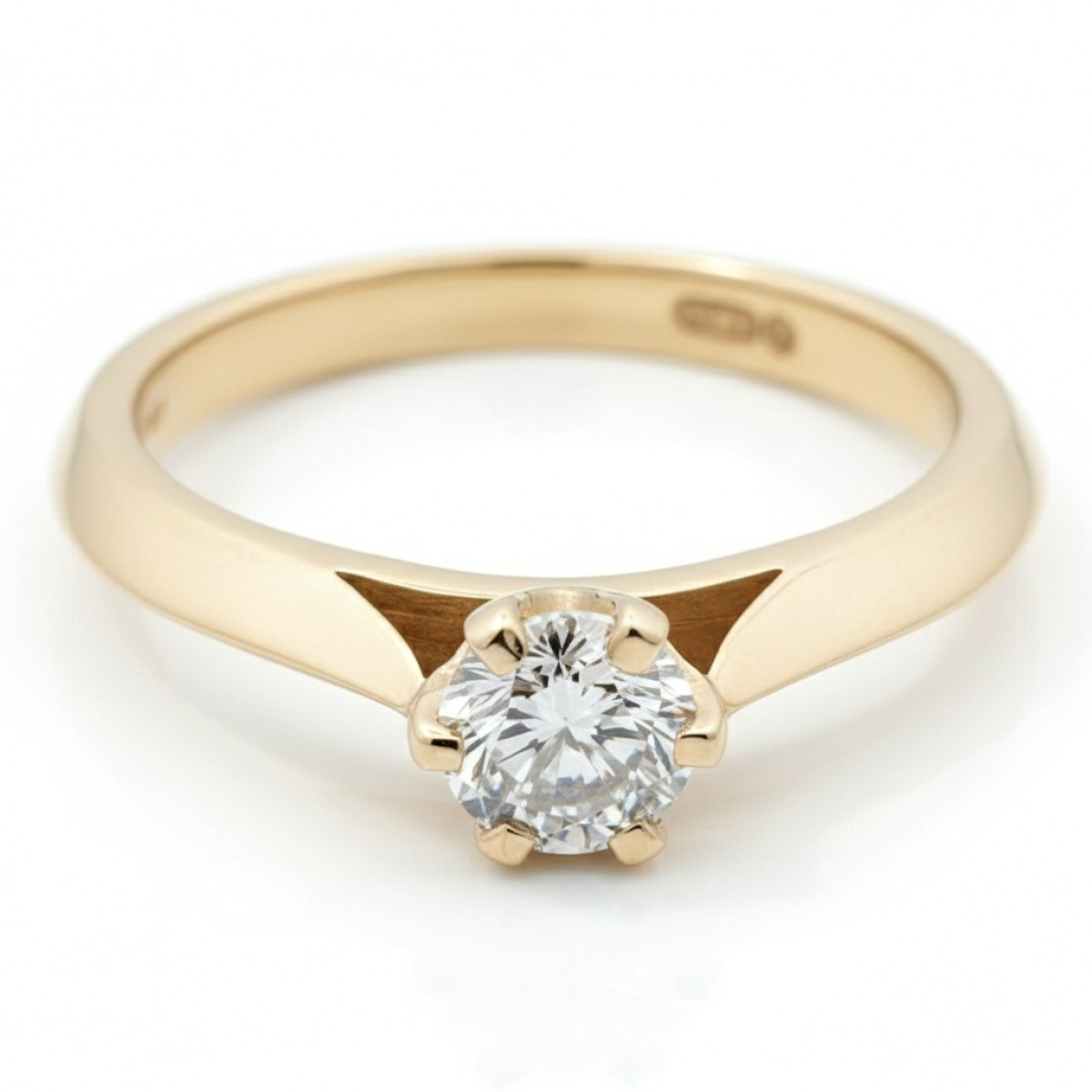 Saderināšanās gredzens ar briljantu (2096), Klasiskie saderināšanās gredzeni, Zelta standarts: 585, Produkta foto svars: 2.41 g, Dārgakmeņi: Izcili, Dārgakmens svars ct.: 0.30-0.69 ct, Dārgakmens svars: 0.31 ct - Rotājumlietas internetā