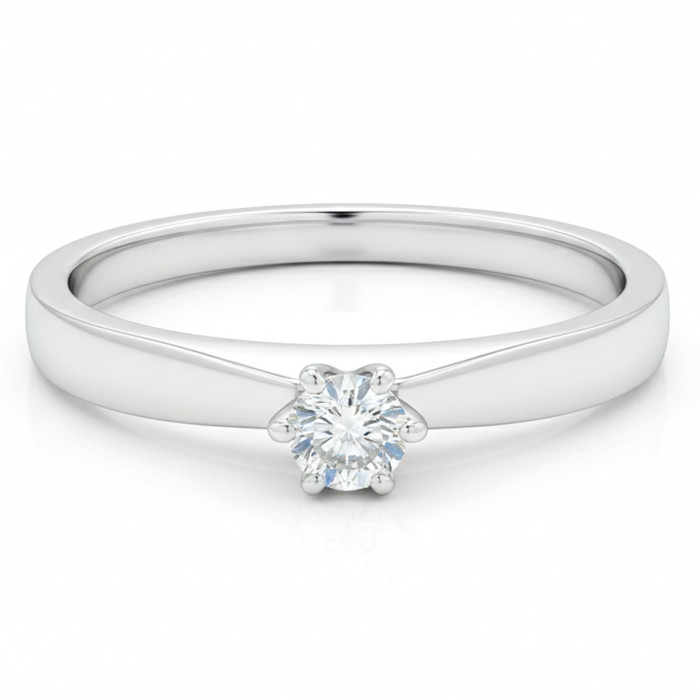 Saderināšanās gredzens no baltā zelta ar dimantu (2109)