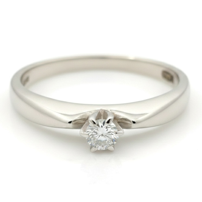 Saderināšanās gredzens no baltā zelta ar dimantu (2134)