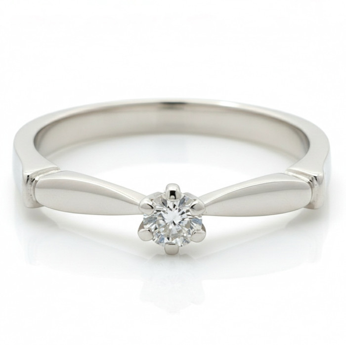 Saderināšanās gredzens no baltā zelta ar dimantu (2137)