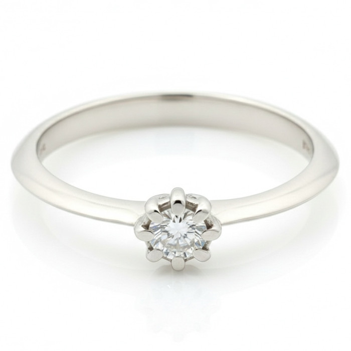 Saderināšanās gredzens no baltā zelta ar dimantu (2138)