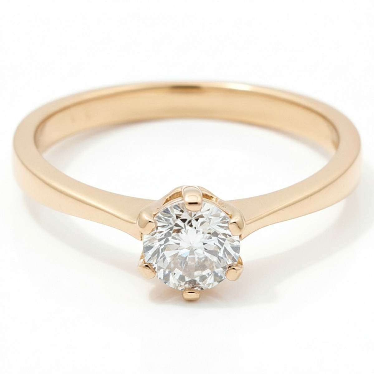 Saderināšanās gredzens ar briljantu (2166), Klasiskie saderināšanās gredzeni, Zelta standarts: 585, Produkta foto svars: 2.14 g, Dārgakmeņi: Izcili, Dārgakmens svars: 0,37ct (GIA sertifikatas), Dārgakmens svars ct.: 0.30-0.69 ct - Rotājumlietas internetā