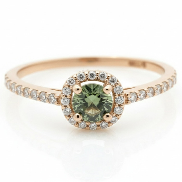 Zelta gredzens ar zaļo safīru (2237)