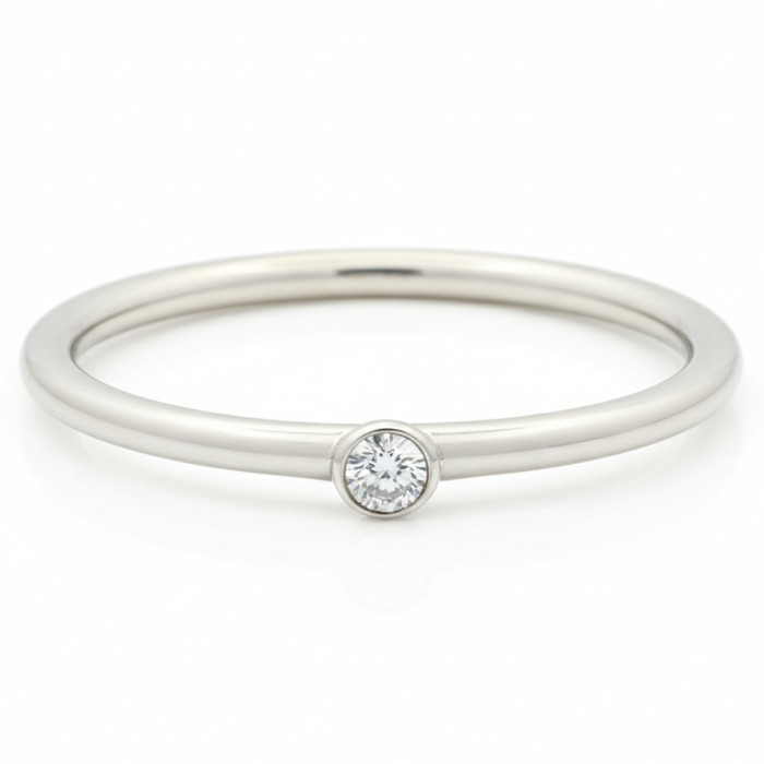 Minimālistisks zelta gredzens ar dimantu (2245)