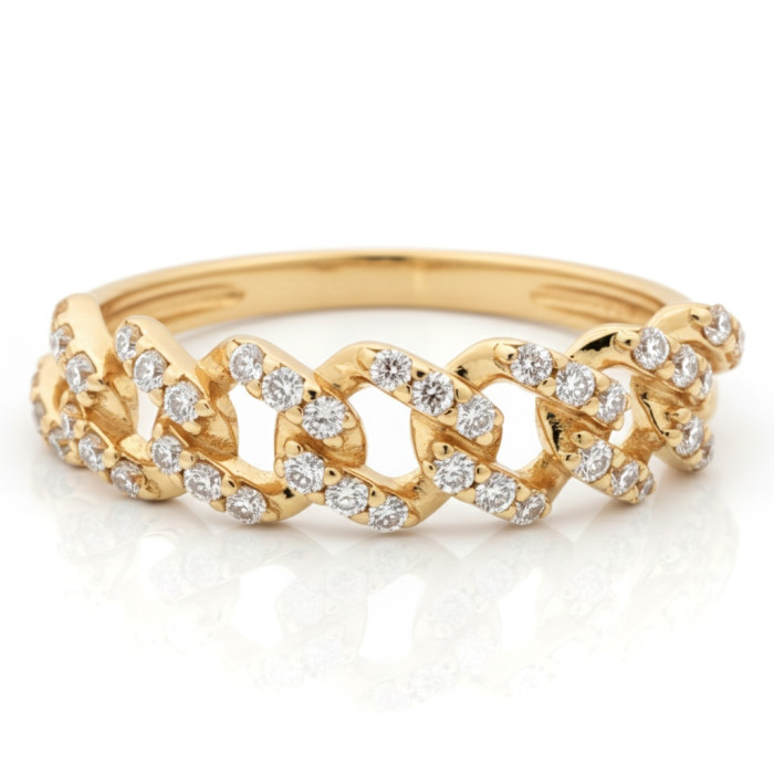 Zelta gredzens ar briljantiem 