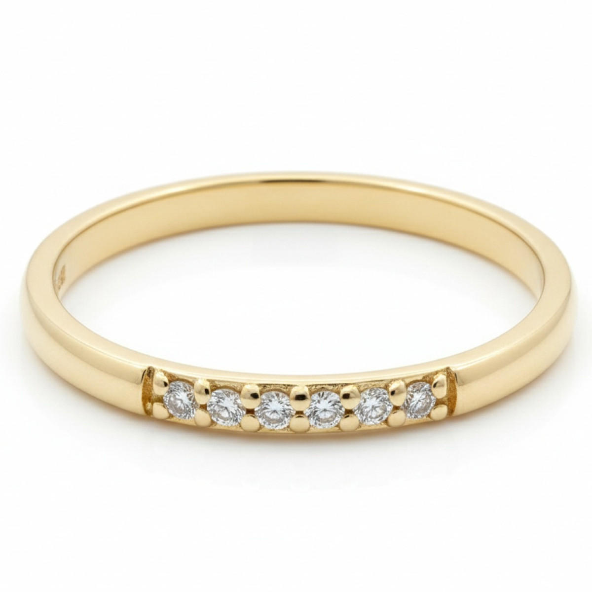 Minimalist gold ring with diamonds (2257), Diamond bands, Gold type: 585, Item in the photo weight: 1.45 g, Gemstone: Brilliant, Gemstone ct.: 0.01-0.09 ct, Gemstone ct.: 0.05 ct - Jewelry online