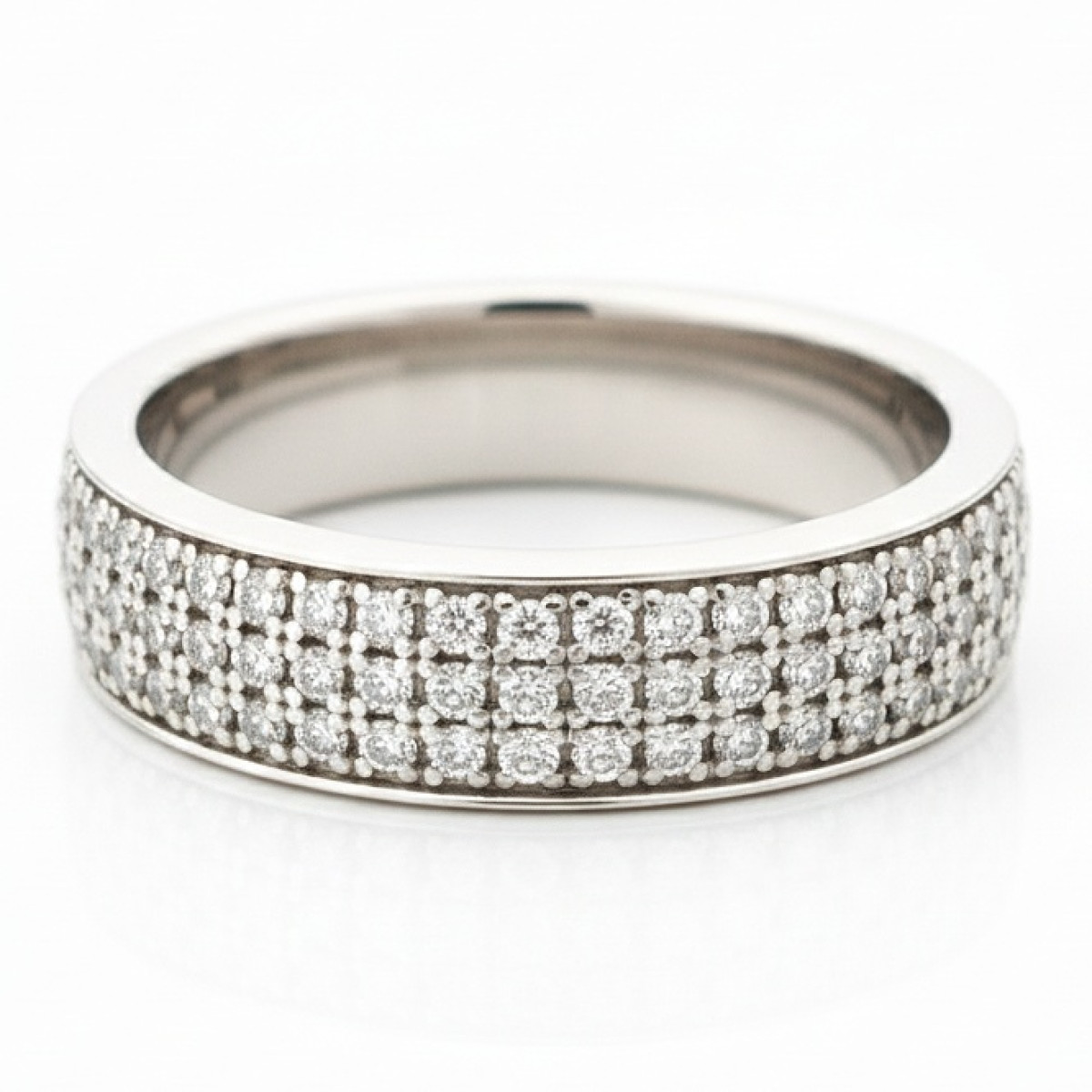 White gold ring decorated with diamonds (1335), Women's Rings, Gold type: 585, Item in the photo weight: 3.67 g, Gemstone: Brilliant, Gemstone ct.: 0.50 ct, Gemstone ct.: 0.30-0.69 ct - Jewelry online