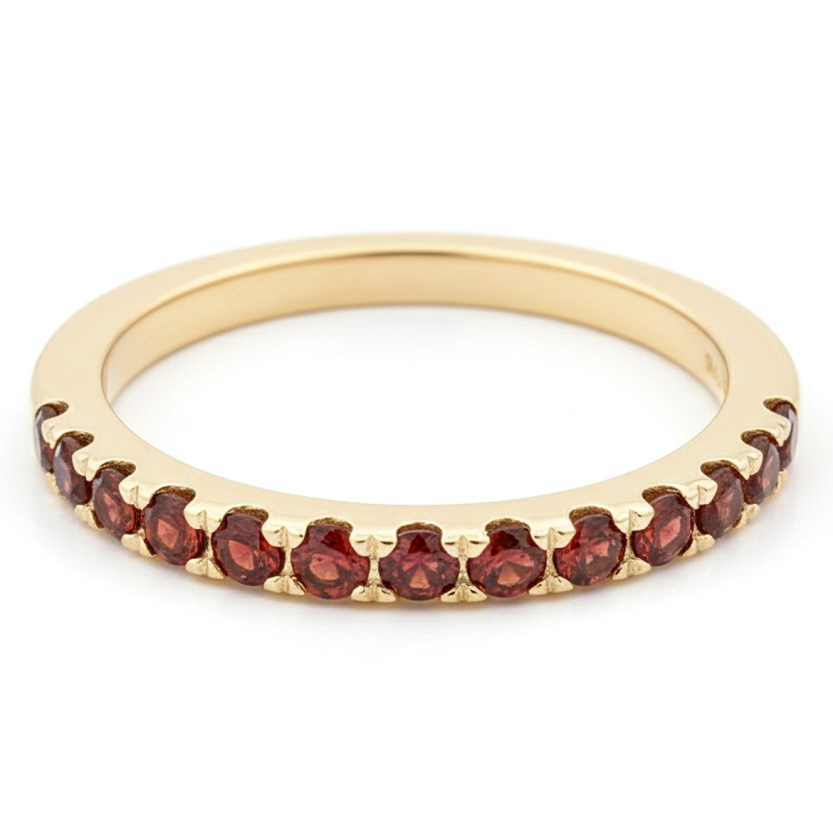  Gold ring decorated with a garnet ribbon (z1369), Women's Rings, Gold type: 585, Item in the photo weight: 3.51 g, Gemstone: Garnet, Gemstone ct.: 0.60 ct, Gemstone ct.: 0.30-0.69 ct - Jewelry online