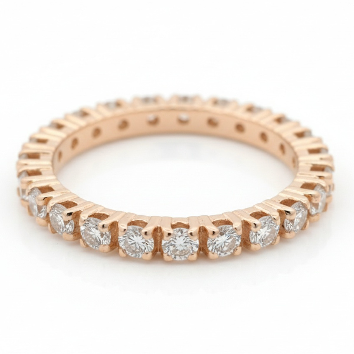 Auksinis žiedas dekoruotas briliantų juostele (1499), Moteriški žiedai, Aukso praba: 585, Gaminio nuotraukoje svoris: 1.86 g, Brangakmenis: Briliantas, Brangakmenio svoris: 0.85 ct, Brangakmenio svoris ct.: 0.70-1.50 ct - Juvelyrika internetu