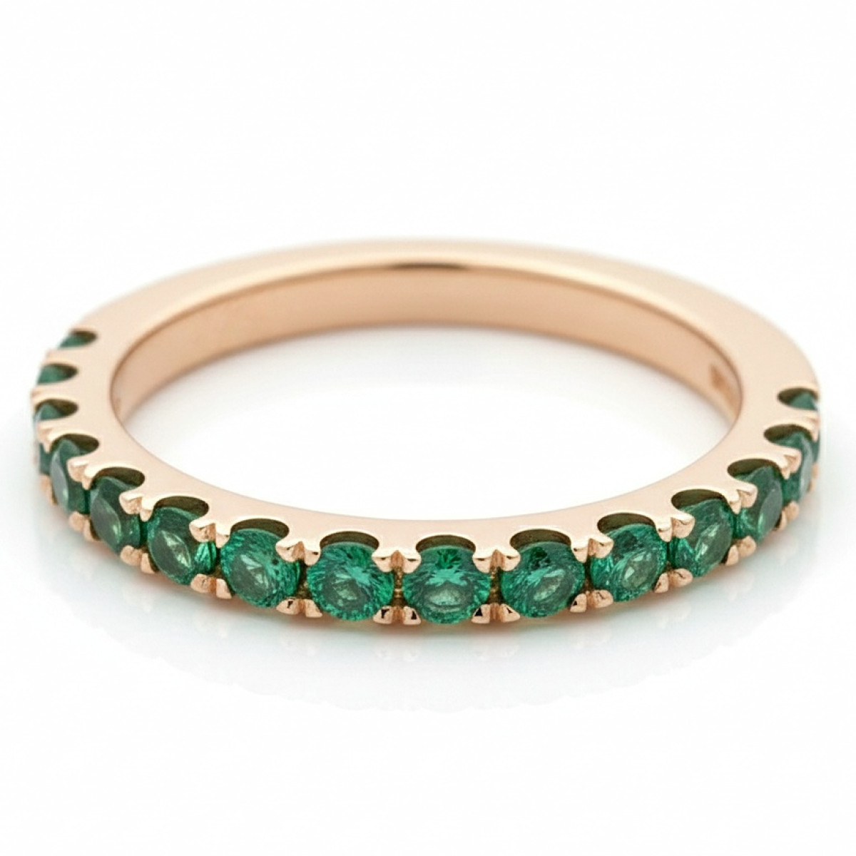  Yellow gold ring decorated with an emerald band "Adele" (1529), Women's Rings, Gold type: 585, Item in the photo weight: 3.04 g, Gemstone: Emerald, Gemstone ct.: 0.50 ct, Gemstone ct.: 0.30-0.69 ct - Jewelry online