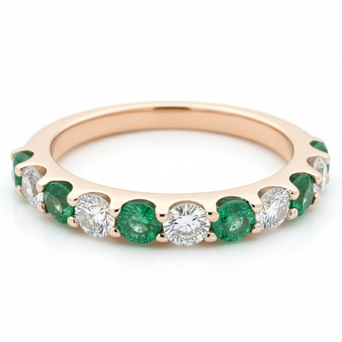  Emerald and Diamond Ribbon (1641), Women's Rings, Gold type: 585, Item in the photo weight: 3.03 g, Gemstone: Emerald, Gemstone ct.: 0.53 ct, Gemstone ct.: 0.70-1.50 ct,  Weight of extra gems: 0.45 ct - Jewelry online