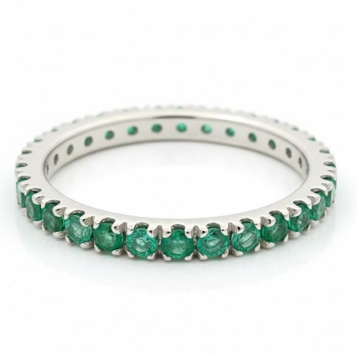  White Gold Emerald Band (1815)